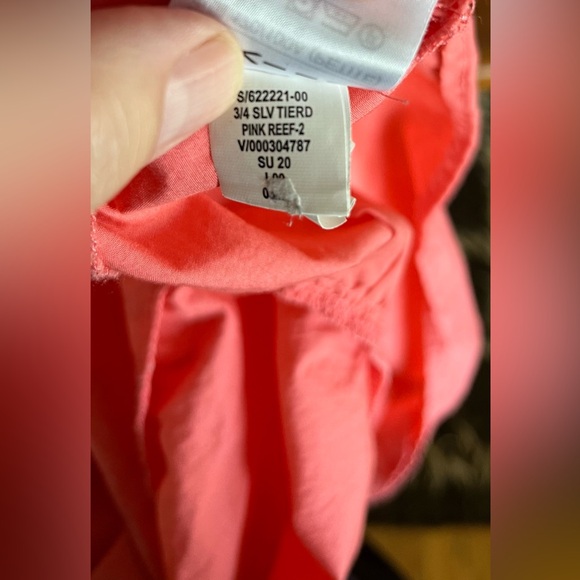Gap Cotton Tiered Maxi Dress. EUC. Size Large Petite. Coral color. - Picture 4 of 7